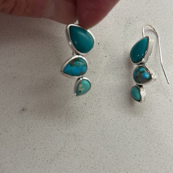 Faux Turquoise Fashion Earrings - Picture 4 of 4